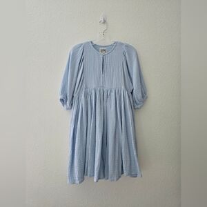 Citrus Baby Blue Gauze Babydoll Dress